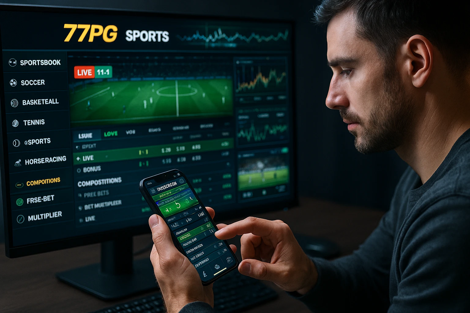 Apostas esportivas no cassino online 77PG